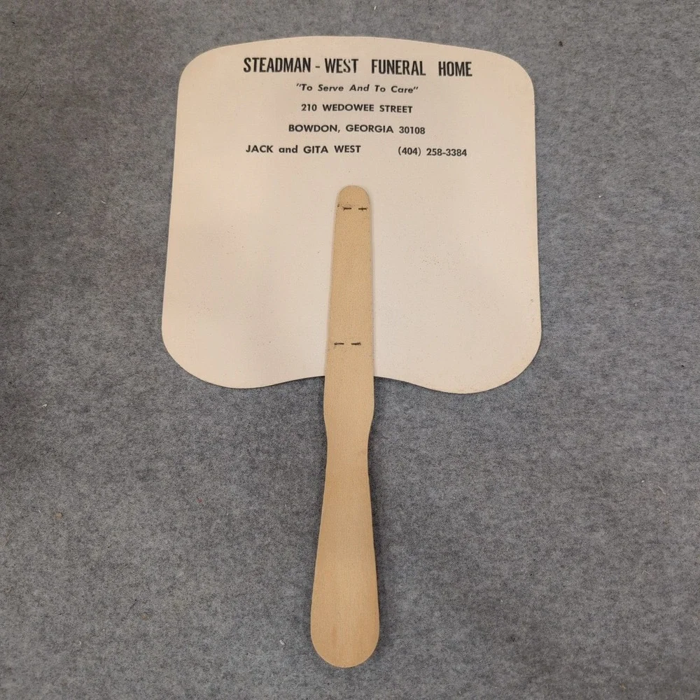 Vintage Jesus Knocking at the Door Church Fan Steadman-West Funeral Home GA VG+ - Picture 2 of 2